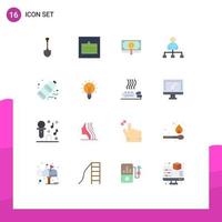 16 Flat Color concept for Websites Mobile and Apps film user popup dollar search Editable Pack of Creative Vector Design Elements