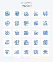 Creative Insurance 25 Blue icon pack  Such As wheels. bed. crash. heart. hold vector