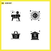 User Interface Solid Glyph Pack of modern Signs and Symbols of home basket watch target medical Editable Vector Design Elements