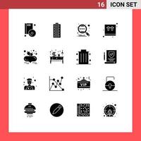 paquete de iconos de vector de stock de 16 signos y símbolos de línea para elementos de diseño de vector editables globales de energía de caja de paquete en todo el mundo