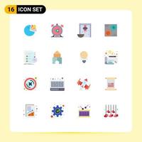 Flat Color Pack of 16 Universal Symbols of making earnings sound capital rice Editable Pack of Creative Vector Design Elements
