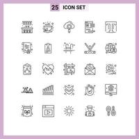 25 Creative Icons Modern Signs and Symbols of font web cloud article document Editable Vector Design Elements