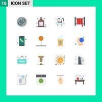 User Interface Pack of 16 Basic Flat Colors of app fire ladder emergency water Editable Pack of Creative Vector Design Elements