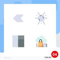 User Interface Pack of 4 Basic Flat Icons of arrow shopping biology grid bag Editable Vector Design Elements