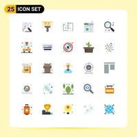 Universal Icon Symbols Group of 25 Modern Flat Colors of magnifying interface move settings web control Editable Vector Design Elements