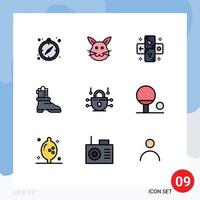 9 iconos creativos signos y símbolos modernos de contorno red horóscopo arranque de internet elementos de diseño vectorial editables vector