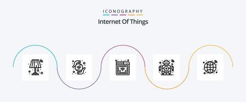 Internet Of Things Line 5 Icon Pack Including hub. tech. online. smart. robot vector