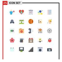 conjunto de 25 iconos de interfaz de usuario modernos símbolos signos para configuración de datos amor seo presentación elementos de diseño vectorial editables vector