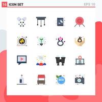 Set of 16 Modern UI Icons Symbols Signs for remarketing target book sport experiment Editable Pack of Creative Vector Design Elements