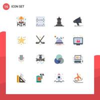 16 Universal Flat Colors Set for Web and Mobile Applications beach media server marketing bullhorn Editable Pack of Creative Vector Design Elements