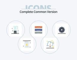 paquete de iconos planos de versión común completa 5 diseño de iconos. muebles. armario. servidor. gabinete. fabricante vector