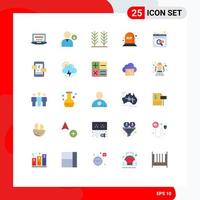 User Interface Pack of 25 Basic Flat Colors of promotoin search food online tombstone Editable Vector Design Elements