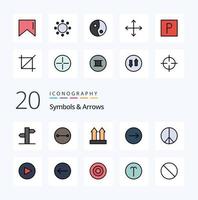 20 Symbols  Arrows Line Filled Color icon Pack like parking opposites symbolism navigation arrows vector