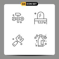 Universal Icon Symbols Group of 4 Modern Filledline Flat Colors of computing agriculture it solutions drawer farming Editable Vector Design Elements