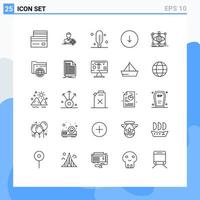 25 Creative Icons Modern Signs and Symbols of sketch design goal downloads down Editable Vector Design Elements