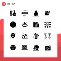 Group of 16 Solid Glyphs Signs and Symbols for triangle planning iot strategy chess Editable Vector Design Elements