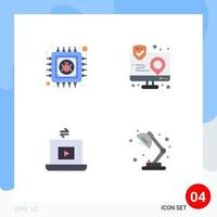 paquete de iconos de vectores de stock de 4 signos y símbolos de línea para la interacción de información de portátiles antivirus compartir elementos de diseño de vectores editables