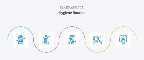 Hygiene Routine Blue 5 Icon Pack Including housework. cleaning. cosmetic. clean. ear vector