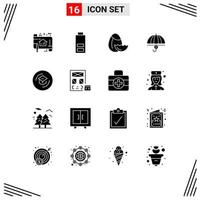 Set of 16 Modern UI Icons Symbols Signs for security protection egg money finance Editable Vector Design Elements