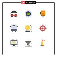 9 iconos creativos signos y símbolos modernos de vehículos corona de tráfico transformador de coche elementos de diseño vectorial editables vector