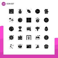 25 iconos creativos signos y símbolos modernos de promoción social promotoin ball pie finanzas elementos de diseño vectorial editables vector