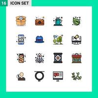 paquete de iconos de vector de stock de 16 signos y símbolos de línea para elementos de diseño de vector creativo editable de té de hoja de kit de naturaleza de galería