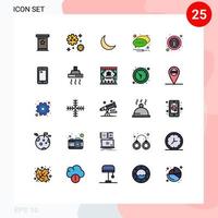 paquete de iconos vectoriales de stock de 25 signos y símbolos de línea para detalles de información notificación de texto nocturno elementos de diseño vectorial editables vector