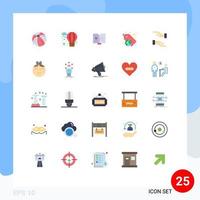 25 User Interface Flat Color Pack of modern Signs and Symbols of baby caring heart care recycle Editable Vector Design Elements