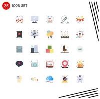 Set of 25 Modern UI Icons Symbols Signs for confetti website business web link Editable Vector Design Elements