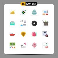 Universal Icon Symbols Group of 16 Modern Flat Colors of app briefcase egg bag report Editable Pack of Creative Vector Design Elements