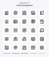 Creative Product Management 25 OutLine icon pack  Such As product. factory. project. conveyor. inbox vector