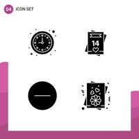 Thematic Vector Solid Glyphs and Editable Symbols of business remove watch valentine media player Editable Vector Design Elements