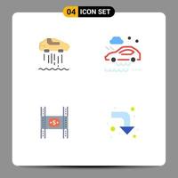 Universal Icon Symbols Group of 4 Modern Flat Icons of hovercar costs technolody rain money Editable Vector Design Elements