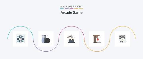 Arcade Flat 5 Icon Pack Including play. fun. game. arkanoid. game vector