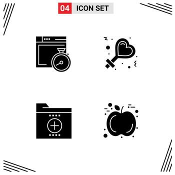 4 Universal Solid Glyphs Set for Web and Mobile Applications file file computing woman office Editable Vector Design Elements