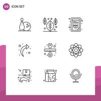 Set of 9 Commercial Outlines pack for atom wrench doc extension tool refresh Editable Vector Design Elements