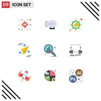 conjunto de 9 iconos de interfaz de usuario modernos signos de símbolos para elementos de diseño de vector editables de papel de diseño de seo de cuadrícula de auriculares