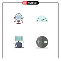 Universal Icon Symbols Group of 4 Modern Flat Icons of merroir lump heard speedometer doll Editable Vector Design Elements