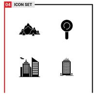 Modern Set of Solid Glyphs Pictograph of mountain office nature sweets office Editable Vector Design Elements