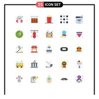 Set of 25 Modern UI Icons Symbols Signs for radar popup pop notification thumbnails Editable Vector Design Elements