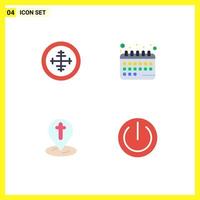 Pictogram Set of 4 Simple Flat Icons of army location soldier calendar easter Editable Vector Design Elements