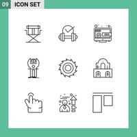 Universal Icon Symbols Group of 9 Modern Outlines of cutter kit desktop development sdk Editable Vector Design Elements