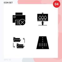 4 Creative Icons Modern Signs and Symbols of computers document hardware sign file sharing Editable Vector Design Elements