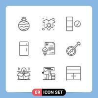 9 Thematic Vector Outlines and Editable Symbols of law digital appliances copyright household Editable Vector Design Elements
