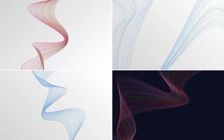 Collection of geometric minimal lines pattern set vector