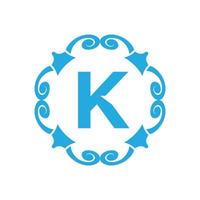 Vintage old style logo icon monogram. Letter K logo vector