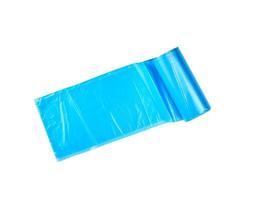 twisted blue plastic bags for bin photo