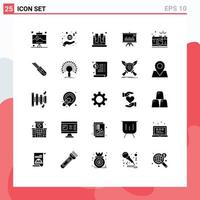Stock Vector Icon Pack of 25 Line Signs and Symbols for camera graph chemistry project test Editable Vector Design Elements