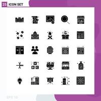 Pack of 25 creative Solid Glyphs of ship barn write agriculture search Editable Vector Design Elements