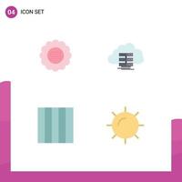 Editable Vector Line Pack of 4 Simple Flat Icons of flora flow nature storage layout Editable Vector Design Elements